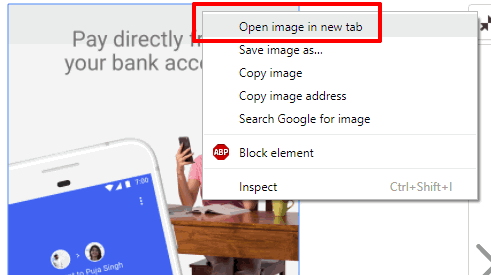 use open image in new tab option