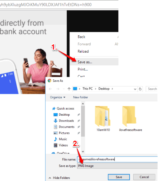 use save as context menu option