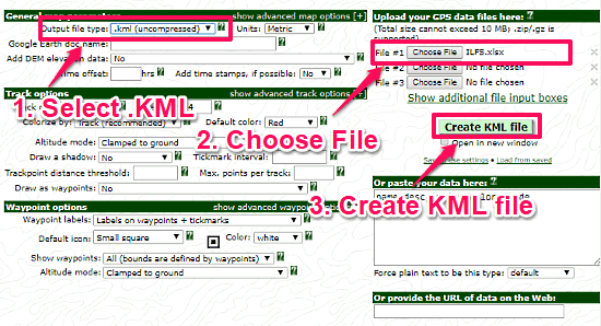 excel to kml