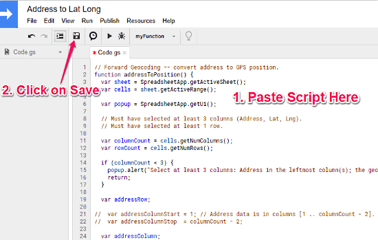 geocode address in google sheets