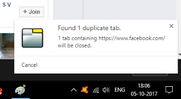 Automatically Close Duplicate Tab in Chrome