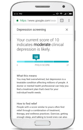 Clinical depression tool phq-9 report