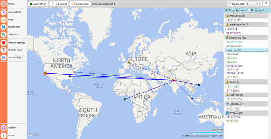 Firewall Monitoring Tool with Real time Connections Mapping with Routes