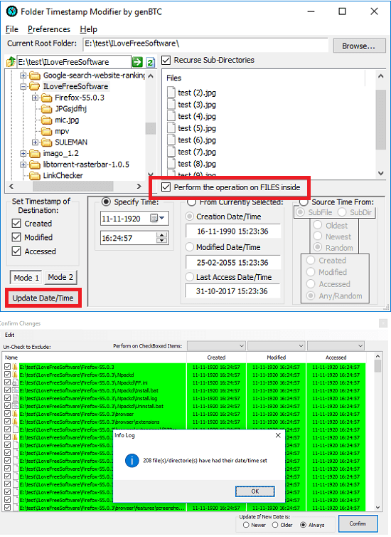 Folder Timestamp Modifier in bulk