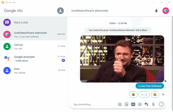 Google Allo desktop client