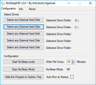 NoSleepHD prevent hard disk from going to sleep