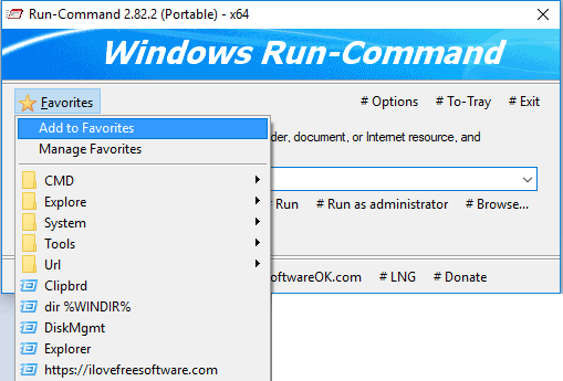 Run-Command bookmarking a command