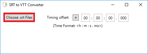 SRT to VTT converter interface