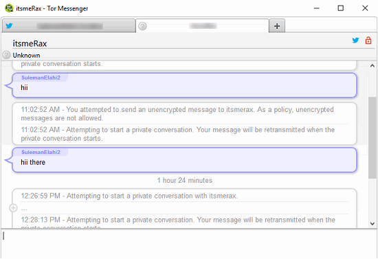 TOR messenger chatting