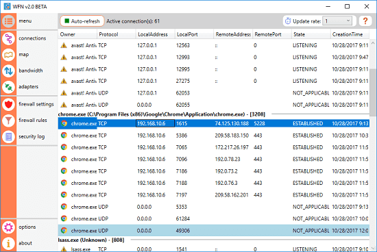 WFN main interface