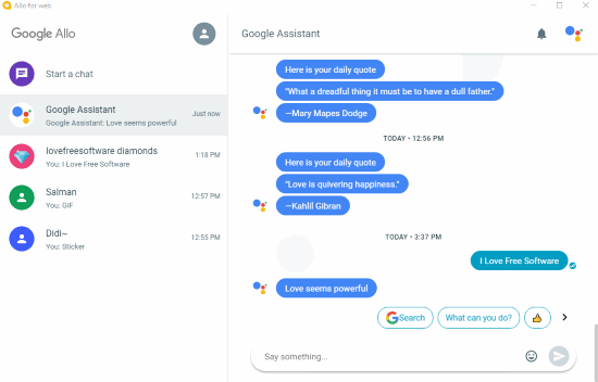 access chats and use google allo