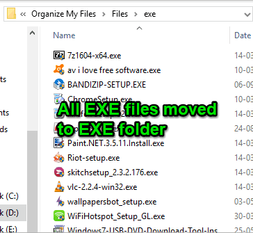 all files moved to a folder
