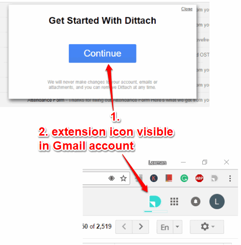 allow this extension to access your gmail account