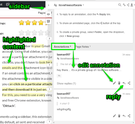 collaboratively annotate and highlight webpages in chrome browser