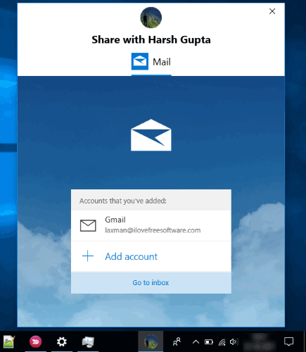 connect mail app and select an email account
