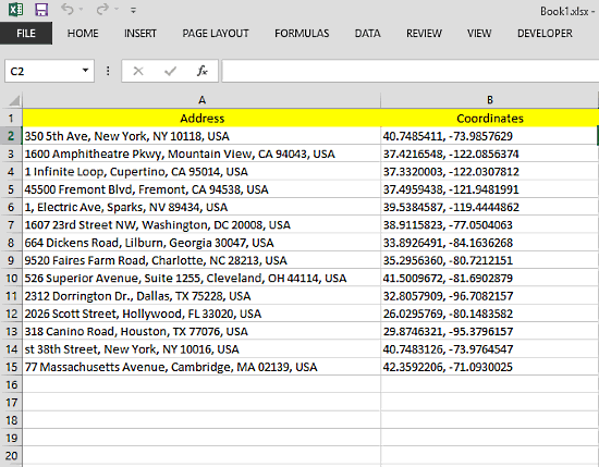 How To Geocode Address To Coordinates in MS Excel