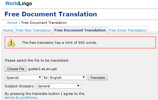 free document translation