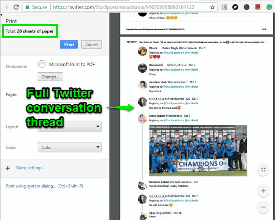 full twitter conversation thread is ready to save as pdf