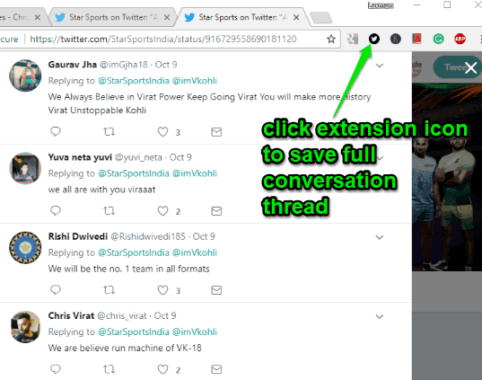 load full conversation thread using extension icon
