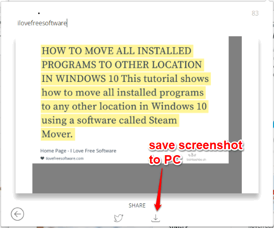 save screenshot to pc