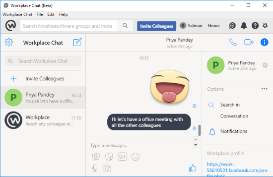 facebook workplace chat for desktop