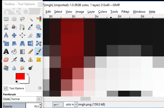 GIMP photo pixel editor