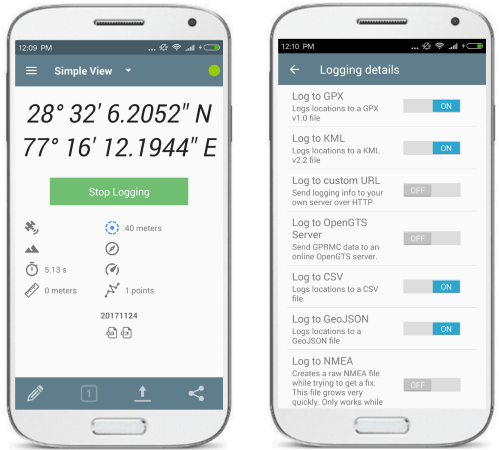 GPS logger for Android