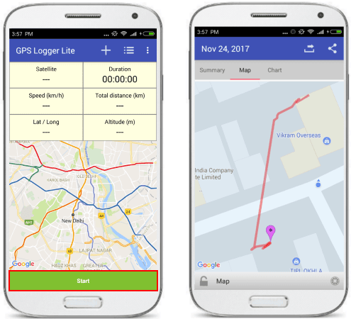 GPS logger lite to track your gps position