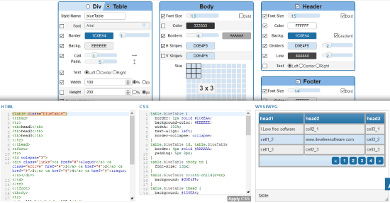 HTML Table Styler