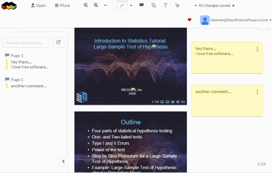 MetaPDF- interface