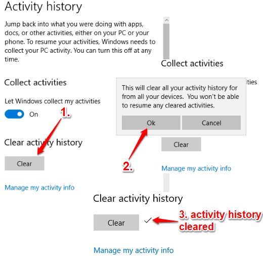 clear activity history
