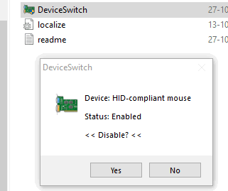 disable a hardware device