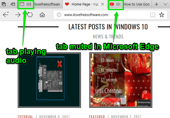 mute tabs in microsoft edge