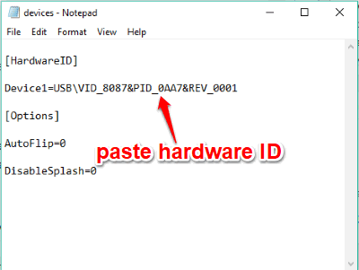 paste hardware id