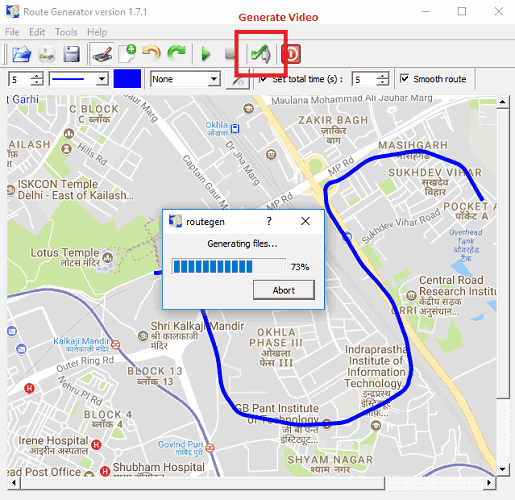 route genertor generate video map route