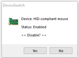 select yes to disable hardware device