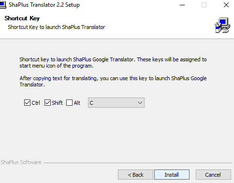 set hotkey to translate text