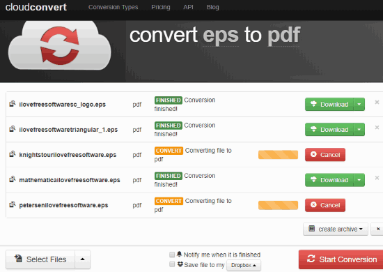 CloudConvert EPS to PDF