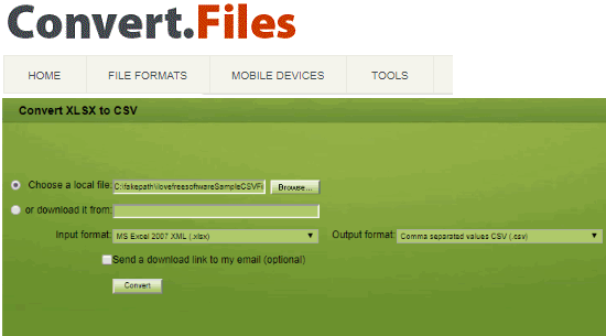 Convert.Files website homepage