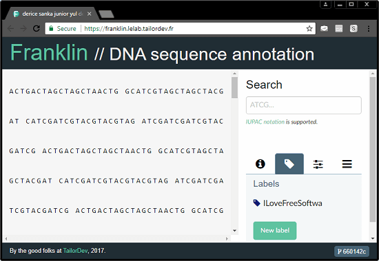 Franklkin DNA sequence imported from file