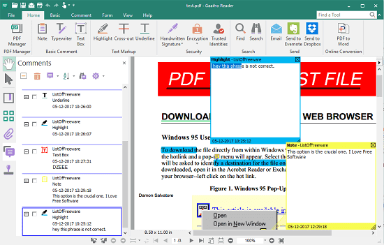 Gaaiho PDF Reader open XFDF files