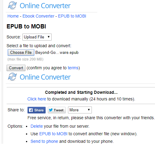 Online Converter interface