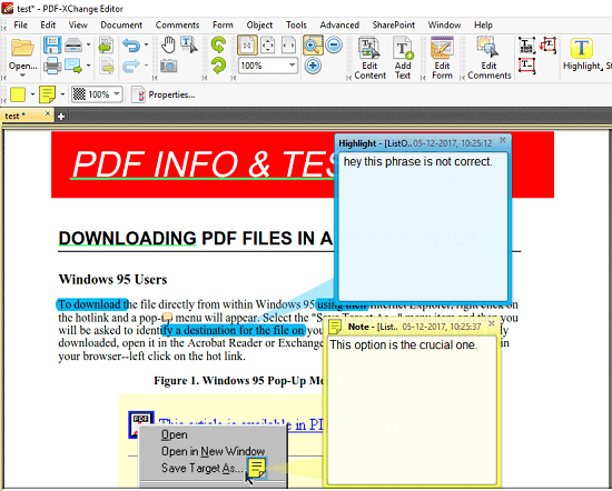 PDF X-Change Editor free XFDF Reader