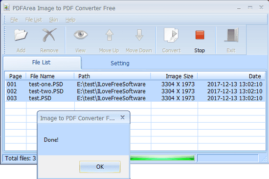 PDFArea Image to PDF converter free