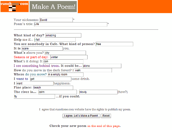 rhyming poem generator