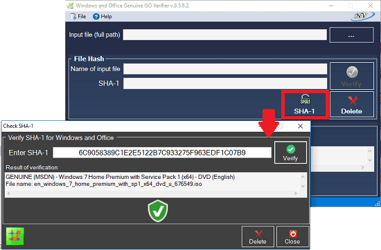 SHA1 of Windows ISO checking manually