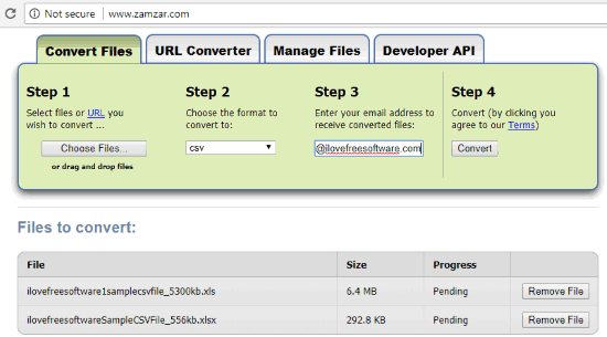 Zamzar file converter