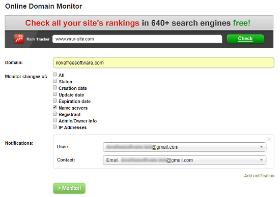 Domain Monitor: dns check