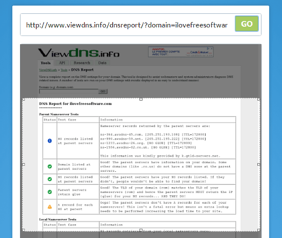 Visual Ping: domain monitoring