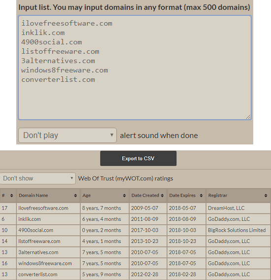 domain age checker by bulkseotools